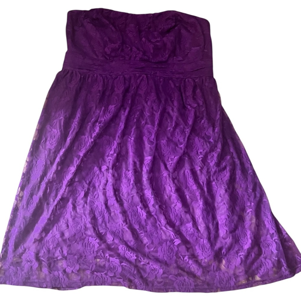 NWT New Torrid Wine Lace  Empire Waist Strapless Dress Sz 2/2x